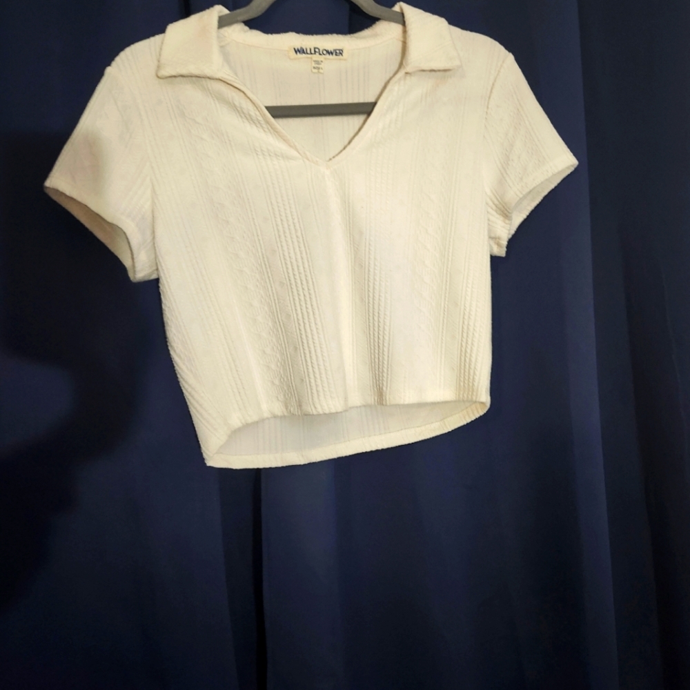 White, WallFlower, dressy crop top